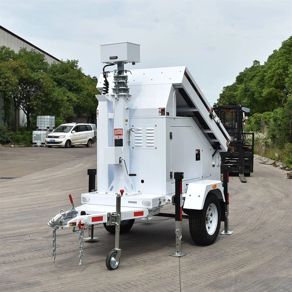 info-1-1 UST-900S Portable Surveillance Camera Tower Solar Cctv Trailer